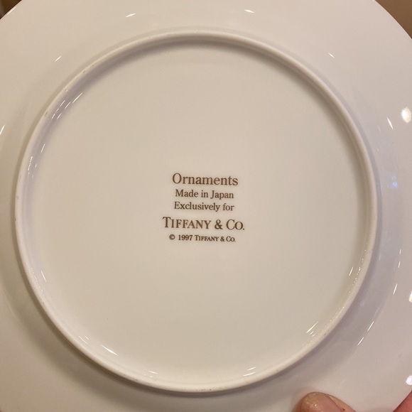 COPY  RARE!! New Tiffany & Co. Plate 1997 Ornaments Pattern Christmas Dessert - Picture 9 of 10